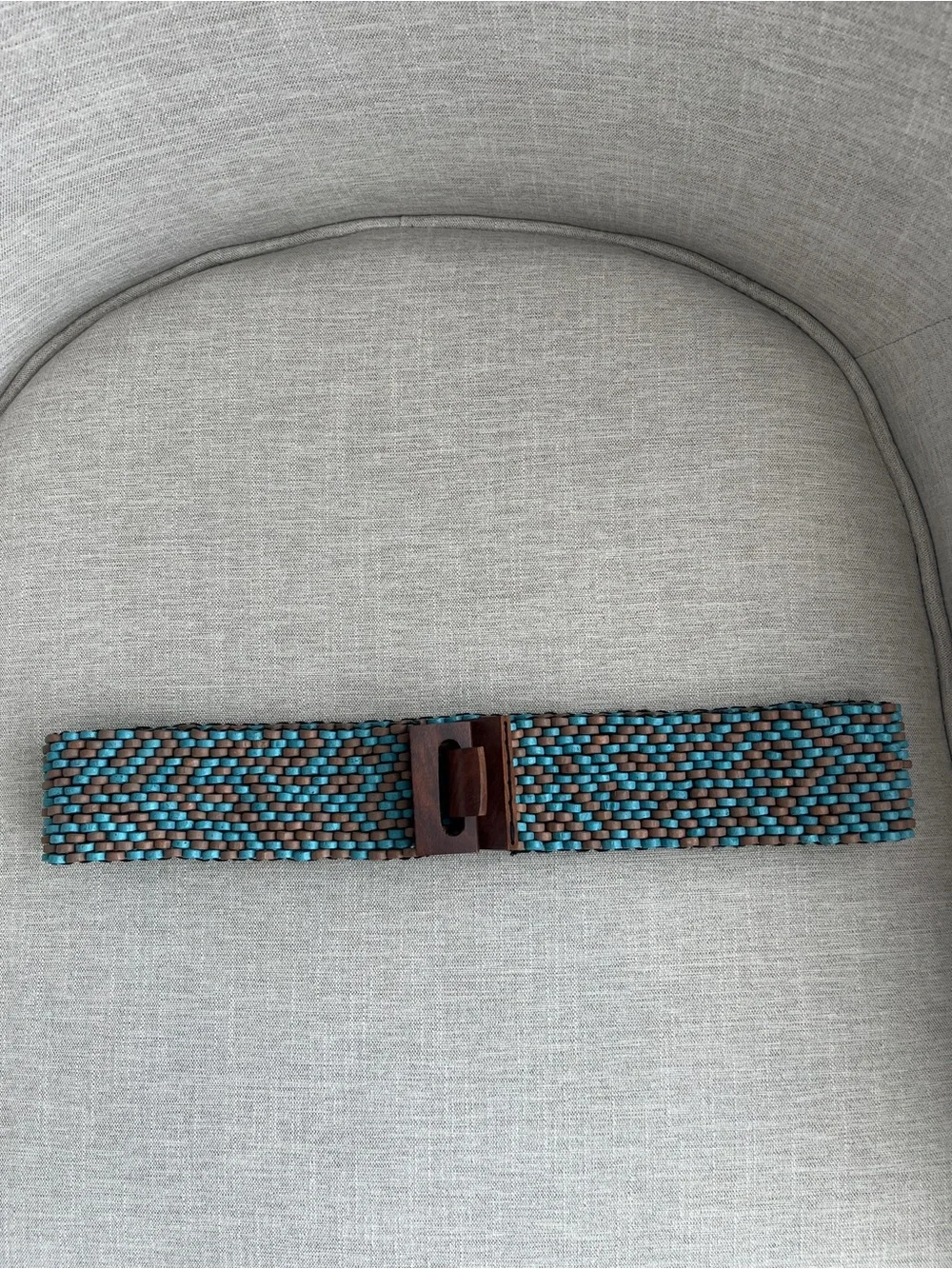 Vintage Boho Stretch Belt Gorgeous Wooden Clasp/Buckle